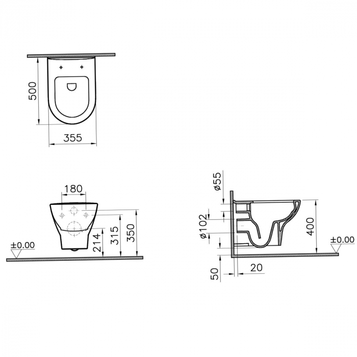 Vas WC suspendat rimless | 5795B003-0075 [2]
