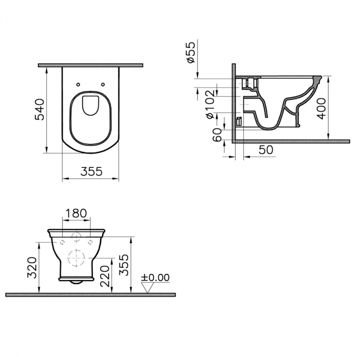 Vas WC suspendat rimless | 7805B003-0075 [2]