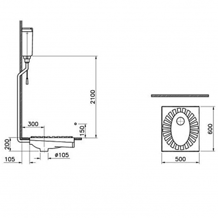 Vas WC Turcesc squatting 60x50cm | 5950L003-0054 [2]