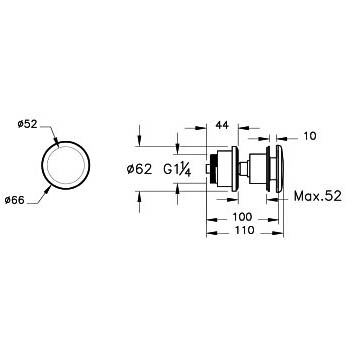 Ventil / capac scurgere din ceramica alb mat | 6392L401-0159 [2]