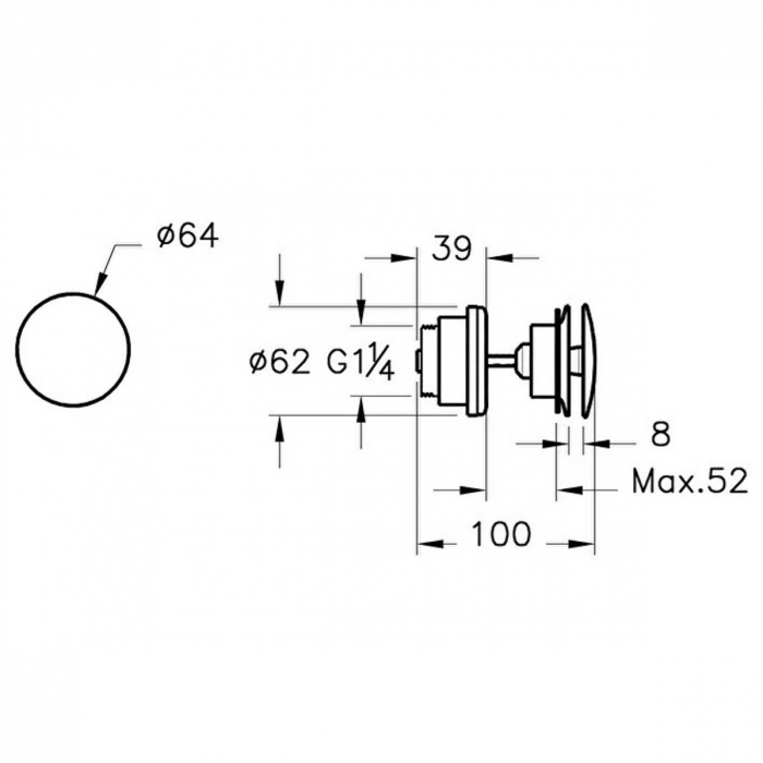 Ventil scurgere auriu roz universal push-open | A4514929 [2]