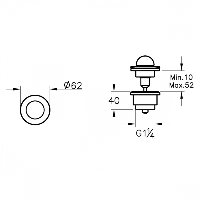 Ventil scurgere crom push-open | A45170 [2]