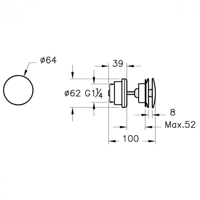 Ventil scurgere nichel periat universal push-open | A4514934 [2]