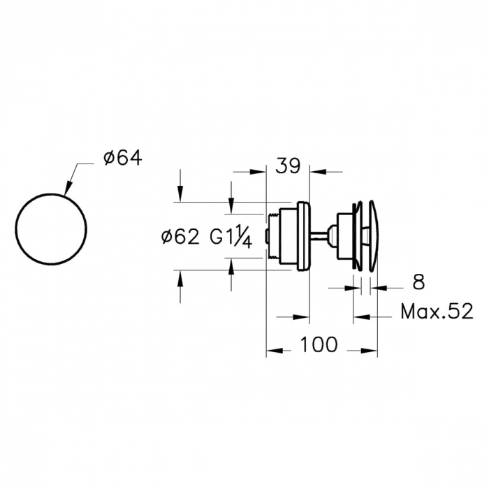 Ventil scurgere crom universal push-open | A45149 [2]