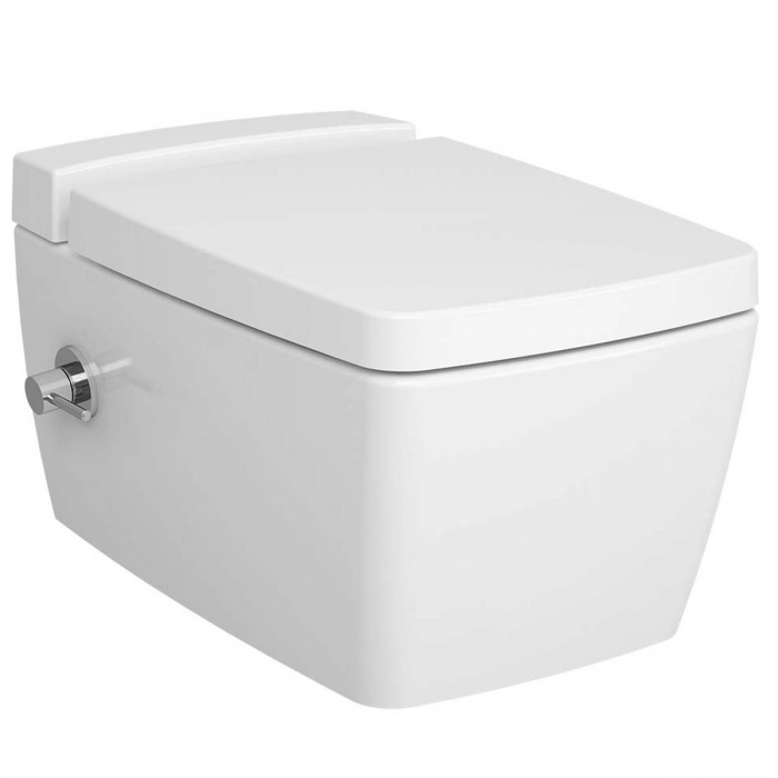 WC suspendat, 56cm, cu functie bideu, cu robinet incastrat pe stanga, cu rezervor VitrA fresh cleaner   5676B003-1687