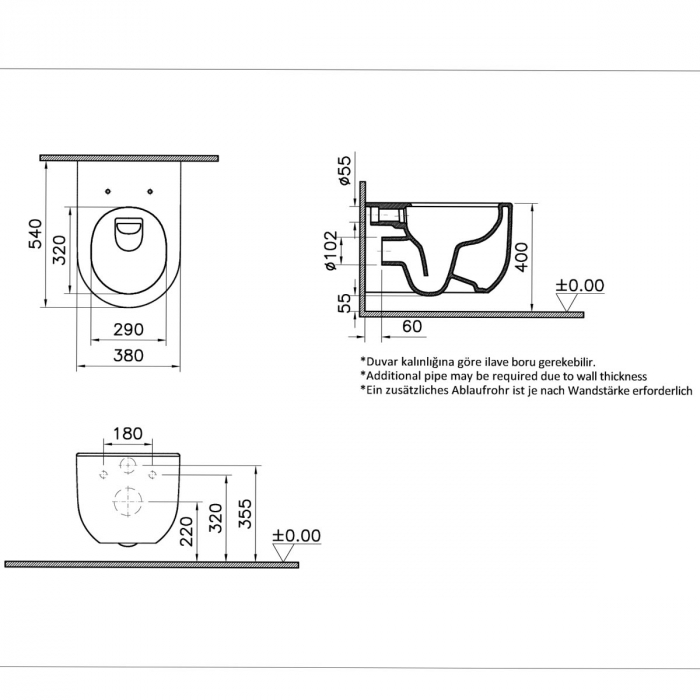 WC suspendat rimless 54cm | 7321B403-0075 [2]