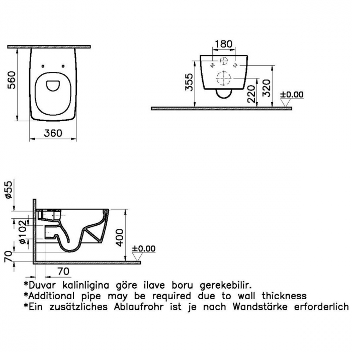 WC suspendat rimless, 56cm, alb mat | 7672B001-0101 [2]