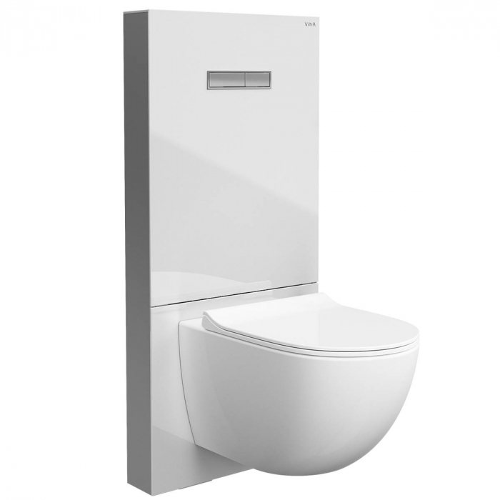 Cadru WC cu rezervor apa, sticla alba, pentru vas WC suspendat, 3 6   770-5760-01