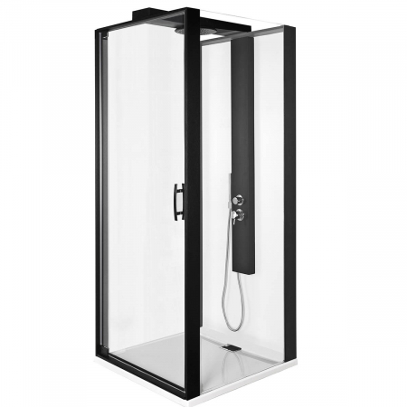 Cabine de dus - 090x090cm, l wall, dreapta - negru profile | 56930023000