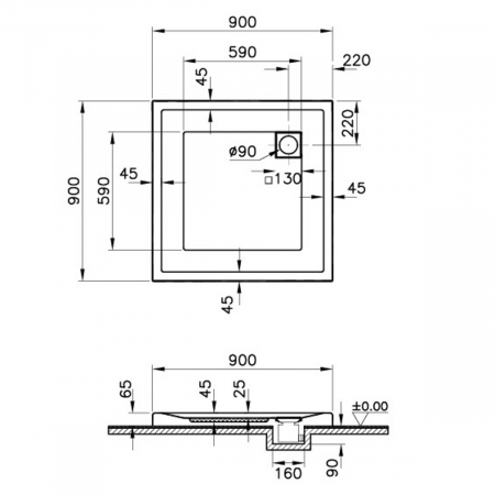 90x90cm, patrat, mf | 58850001000 [1]