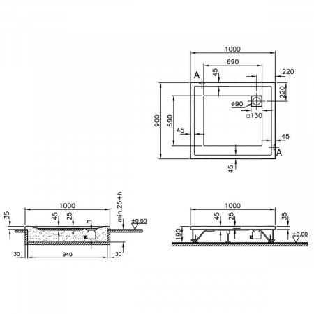 100x90cm, rectangulara flat | 58710001000 [1]