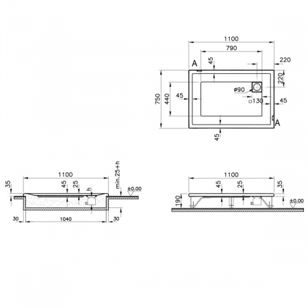 110x75cm, rectangulara flat | 57090001000 [1]