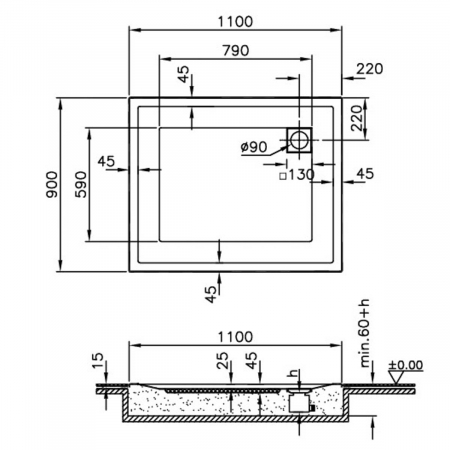 110x90cm, rectangulara zero surface | 58520001000 [1]