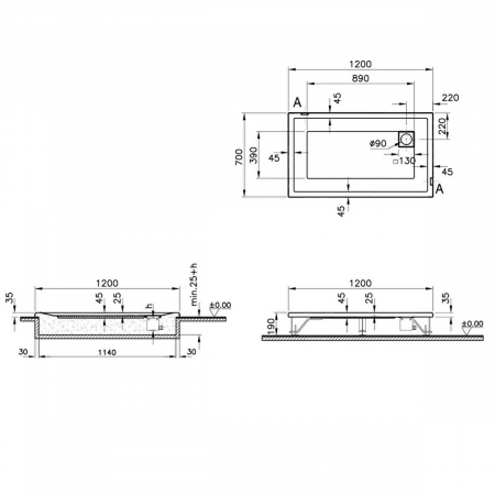 120x70cm, rectangulara flat | 54980001000 [1]
