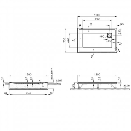 120x75cm, rectangulara flat | 57110001000 [1]