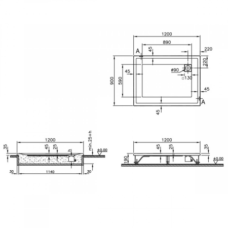 120x90cm, rectangulara flat | 58730001000 [1]
