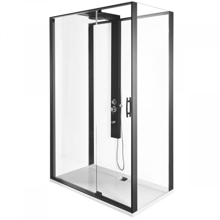 Cabine de dus - 120x90cm, dreapta, negru profile | 56920022000