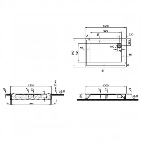 130x90cm, rectangulara flat | 58740001000 [1]