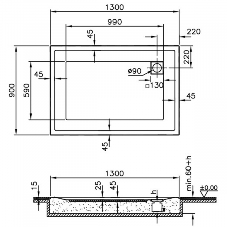 130x90cm, rectangulara zero surface | 58540001000 [1]