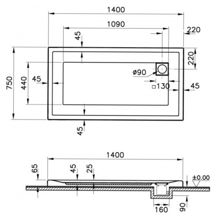 140x75cm, rectangulara mf | 58350001000 [1]