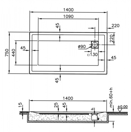 140x75cm, rectangulara zero surface | 57520001000 [1]