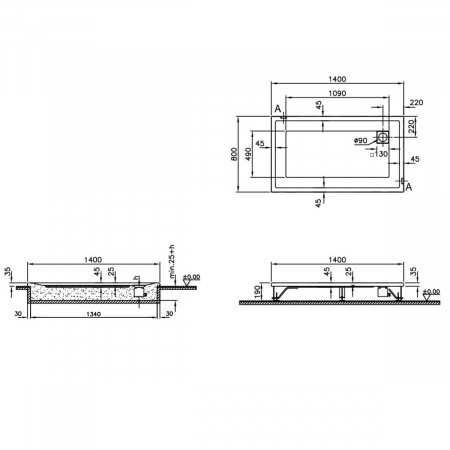 140x80cm, rectangulara flat | 56780001000 [1]