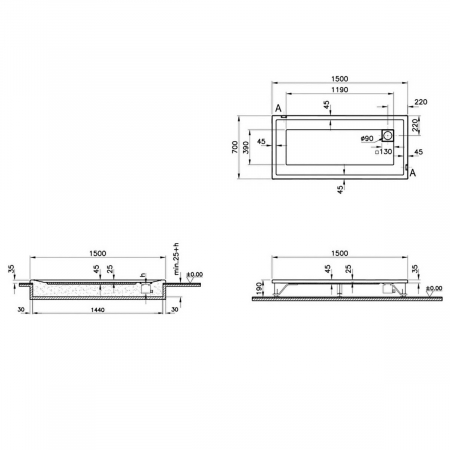 150x70cm, rectangulara flat | 55010001000 [1]