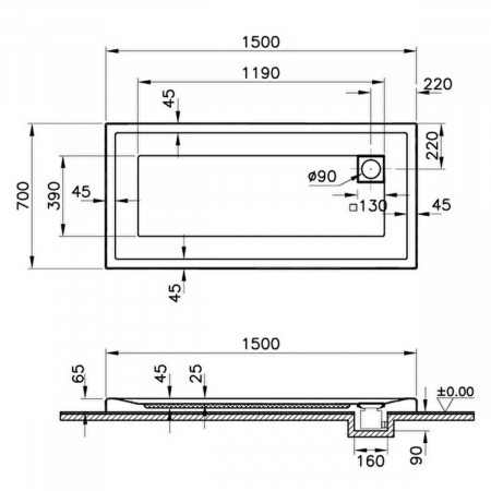 150x70cm, rectangulara mf | 58460001000 [1]