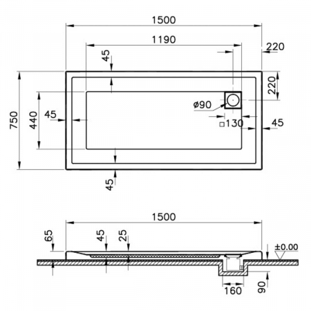150x75cm, rectangulara mf | 58360001000 [1]