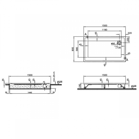 150x90cm, rectangulara flat | 58760001000 [1]