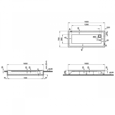160x70cm, rectangulara flat | 55020001000 [1]