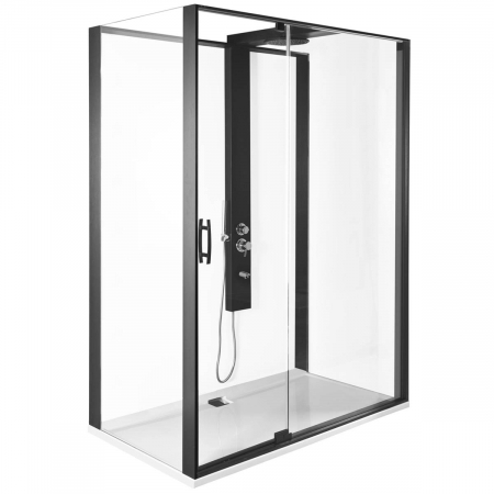 Cabine de dus - 160x90cm, stanga, negru, profile | 56910021000