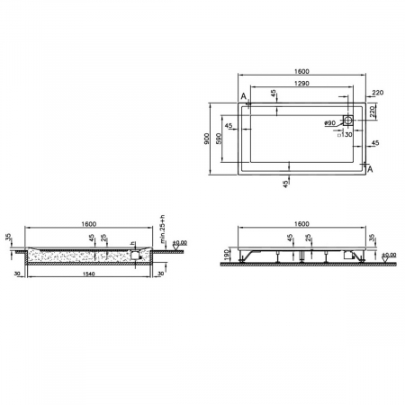 160x90cm, rectangulara flat | 58770001000 [1]