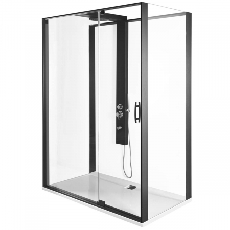 Cabine de dus - 160x90cm, dreapta, negru, profile | 56910022000