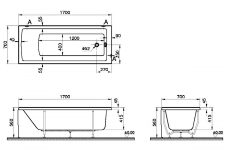 170x70cm, aqua soft, easy - crom | 52530011000 [1]