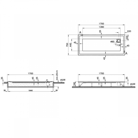170x75cm, rectangulara flat | 57210001000 [1]