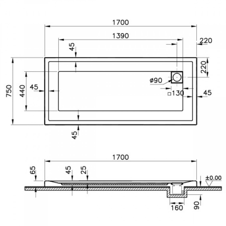 170x75cm, rectangulara mf | 58380001000 [1]