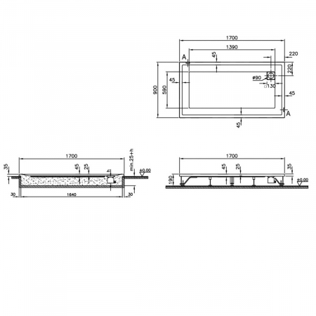 170x90cm, rectangulara flat | 58780001000 [1]