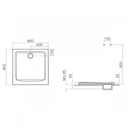 Cadita de dus 80x80x5.5cm | 5805L003-0578 [1]