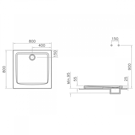 Cadita de dus 80x80x5.5cm | 5805L203-0578 [1]