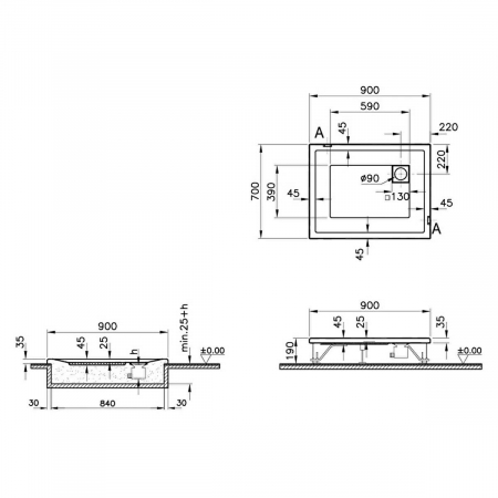 90x70cm, rectangulara flat | 57020001000 [1]