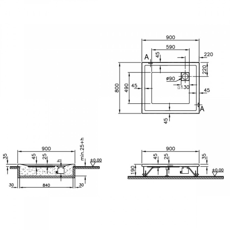 90x80cm, rectangulara flat | 56980001000 [1]
