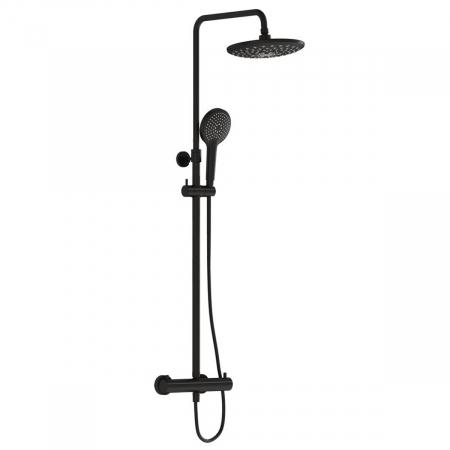 Zone de dus - Coloana de dus negru mat Bliss cu cap rotund 240mm cu mixer termostatic | A4720536EXP
