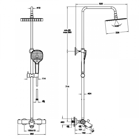 bliss 230b bath/Coloana de dus | A47211EXP [1]