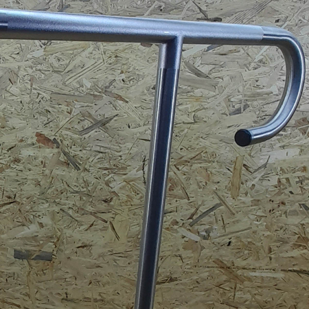 Bara de sprijin fixa cu picior de sustinere 90 cm din inox cu finisaj cromat pentru persoane cu dizabilitati | A44469 [3]