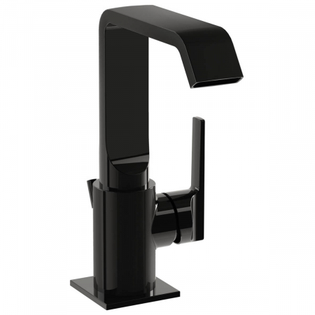 Baterii sanitare - Baterie lavoar baie cu ventil pop-up, negru lucios | A4277939