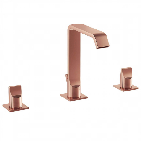 Baterii sanitare - Baterie lavoar baie pentru lavoare cu 3 orificii cu ventil pop-up cupru | A4278529