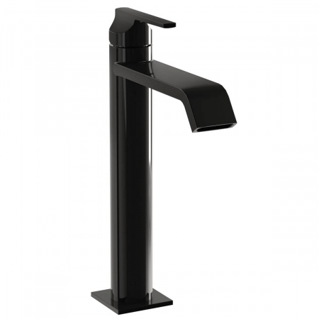 Baterii lavoar montare pe blat - Baterie lavoar baie cu maner pentru lavoar tip bol, negru lucios | A4281439