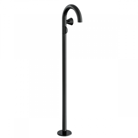 Baterii lavoar freestanding montaj pe pardoseala - Baterie baie cu picior montaj pe pardoseala, mana dreapta, negru lucios | A4277539