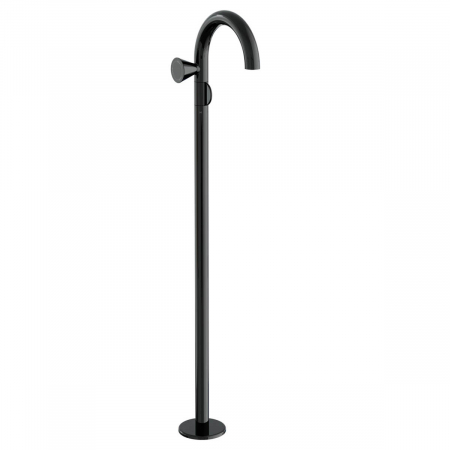 Baterii lavoar freestanding montaj pe pardoseala - Baterie baie cu picior montaj pe pardoseala, mana stanga, negru lucios | A4277639